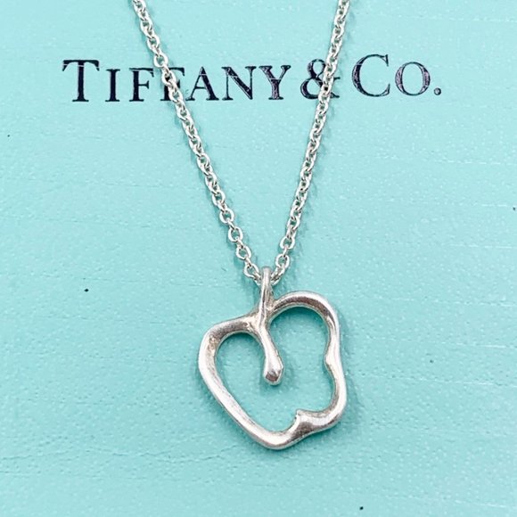 Authentic Tiffany & Co Silver Apple Necklace - Picture 1 of 14